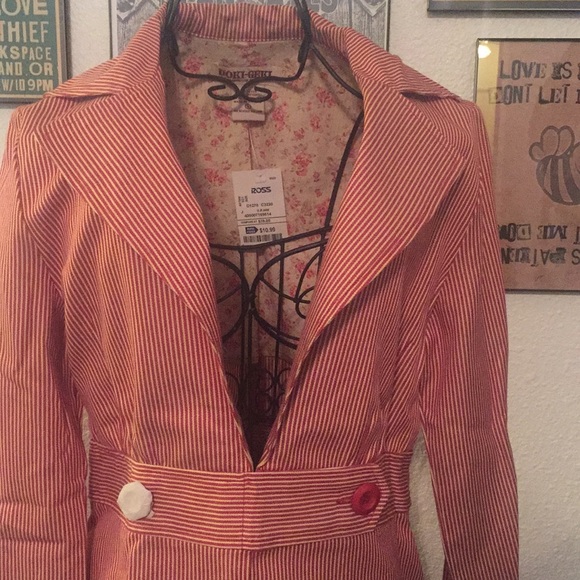 🐝 NWT brick red and cream blazer - Juniors - Picture 1 of 8